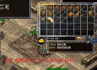 传奇世界私服行会资源如何获取? 传奇世界私服行会资源如何获取?