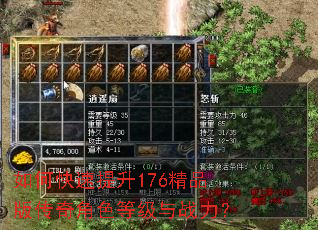 如何快速提升176精品版传奇角色等级与战力? 如何快速提升176精品版传奇角色等级与战力?