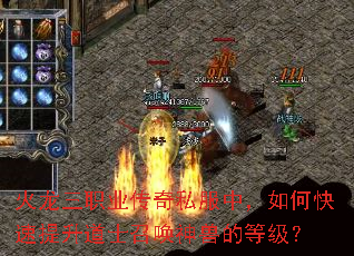 火龙三职业传奇私服中,如何快速提升道士召唤神兽的等级? 火龙三职业传奇私服中,如何快速提升道士召唤神兽的等级?