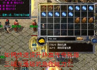如何快速提升热血传奇私服三端互通版的角色战力? 如何快速提升热血传奇私服三端互通版的角色战力?