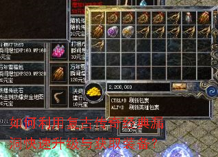 如何利用复古传奇经典漏洞快速升级与获取装备? 如何利用复古传奇经典漏洞快速升级与获取装备?